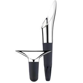 George Jensen GJ 096974 Wine and Bar Set, Wine Cellar and Stopper, Set of 2, Stainless Steel, 5.9 x 8.4 x 2.2 inches