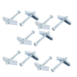 uxcell 1/4-inch x 3-inch Male Thread Spring Loaded Hollow Wall Round Head Toggle Bolt 10pcs