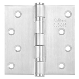 XinSheng 3 Pack 4x4 Inch Full 316 Stainless Steel Door Hinges Heavy Duty Marine-Grade Rust Proof Ball-Bearing Hinges for Interior & Exterior Outswing Doors, Gates, High-Salt Environments