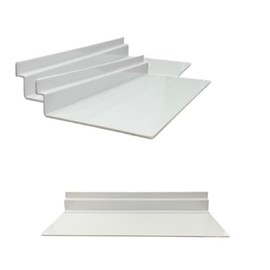 My Shopfittings White Acrylic Slatwall Shelves | Durable 4 x 10 Hanging Retail Display Shelves | Slatwall Panel Accessories for Retail & Home | Multi Packs of 1, 5, 10, 20, 30, 50, 100 (5)