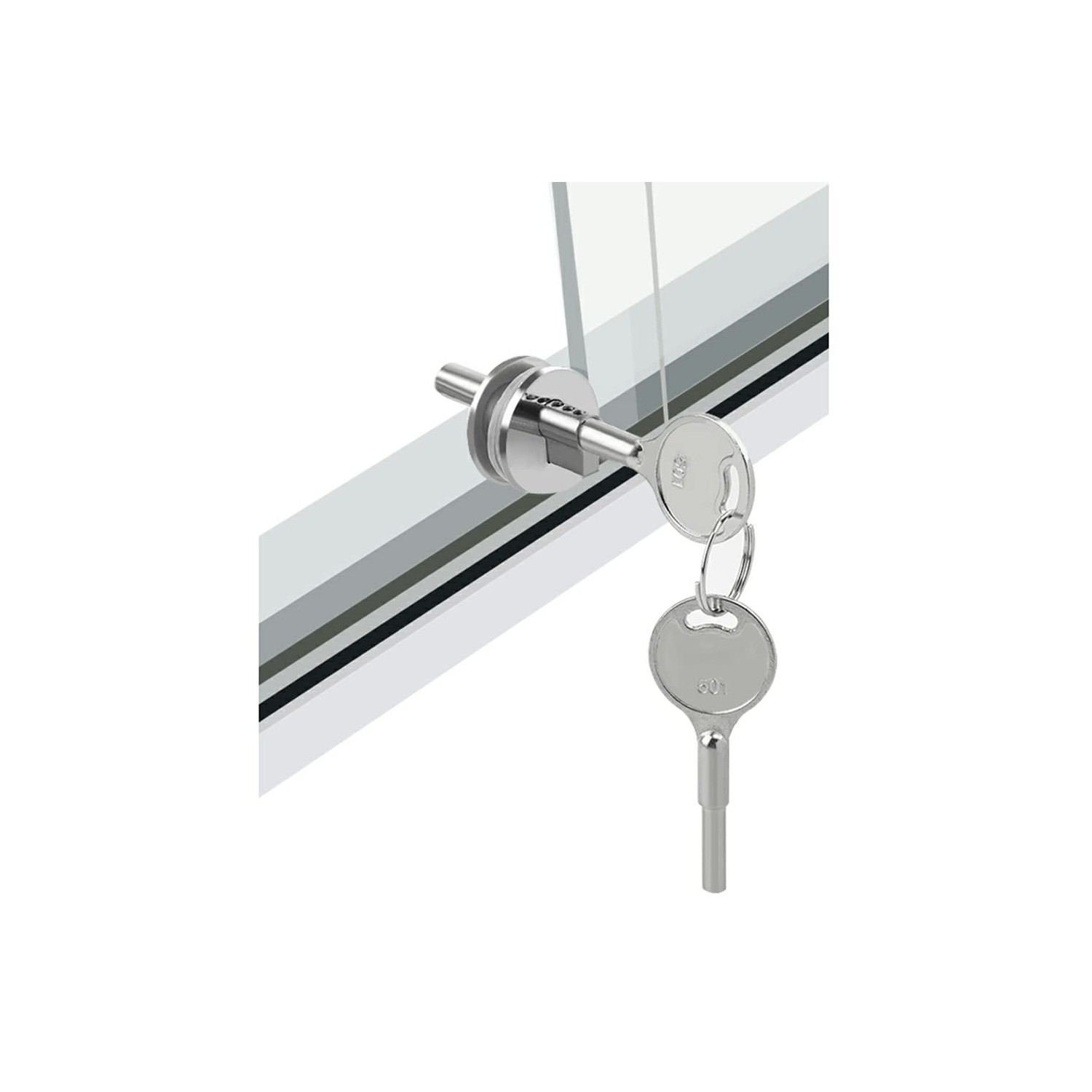Glass Lock Sliding Door Lock with Key Display case Locks Suitable for ...