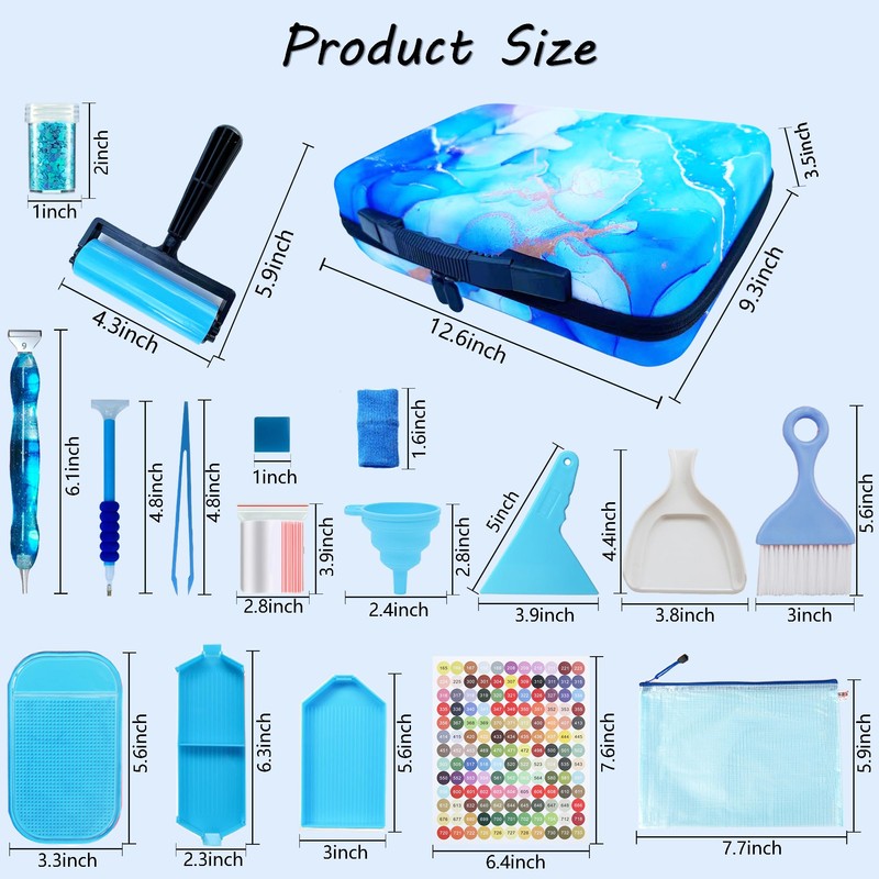 Muzagroo Art Diamond Painting Storage Containers, 60 Slots Diamond Painting