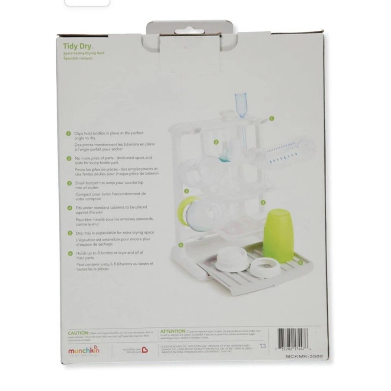 Munchkin NEW Munchkin Tidy Dry White Gray Space Saving Baby