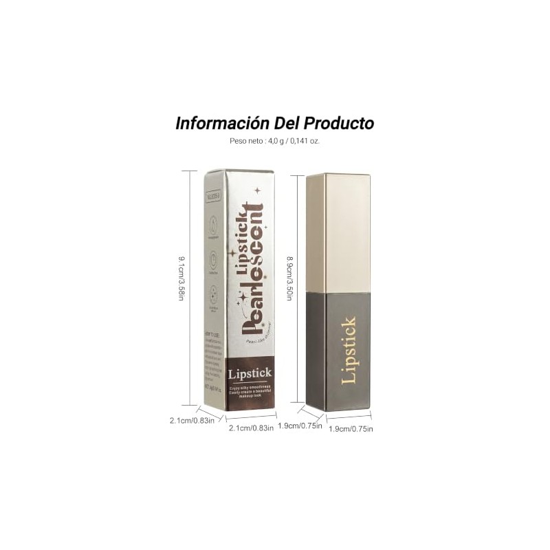 Erinde Lápiz Labial Purpurina Metálica Mate Tinte Duradero