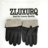 ZLUXURQ Mens Black Soft Lambskin Leather Touchscreen Winter Driving Gloves