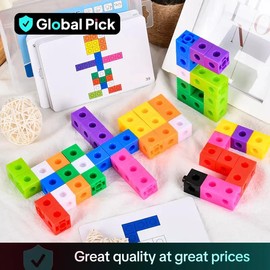 Colorful Cube Puzzle Toy, 60pcs/set Intelligent Cube Puzzle Toy with 30pcs Double-sided Activity Card, Logical Thinking Training Toy