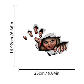 Dreothy Horror Ghost Bride Peeking Car Stickers and Decals,Waterproof Scary Characters Vinyl Stickers for Car Decal Window Laptop SUV Truck Decals Automotive Wall Stickers (Ghost Bride)