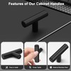 Probrico 10 Pack Length 2inch Matte Black Kitchen Cabinet Knobs,Stainless