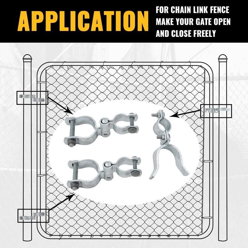 VIVIDA 1-3/8" x 2-3/8" Chain Link Gate Hinge Latch Kit,