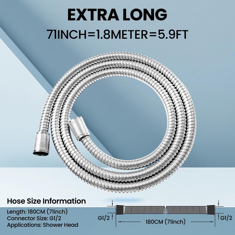 Digiroot Stainless Steel Hose 1.8 m Silver