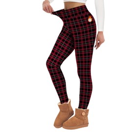Alaroo Holiday Outfits for Women 2025 Christmas Fleece Lined Thermal Tights Winter Clothes High Waisted Workout Yoga Pants Pajama 02 M