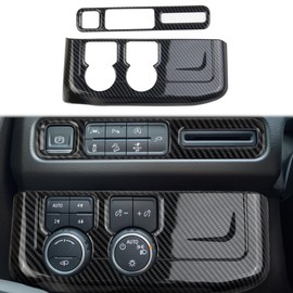 Fewshaw Carbon Fiber Side Console Headlight Switch Panel Cover Trim Accessories for 2021-2024 Chevy Tahoe Suburban for 2021-2024 GMC Yukon