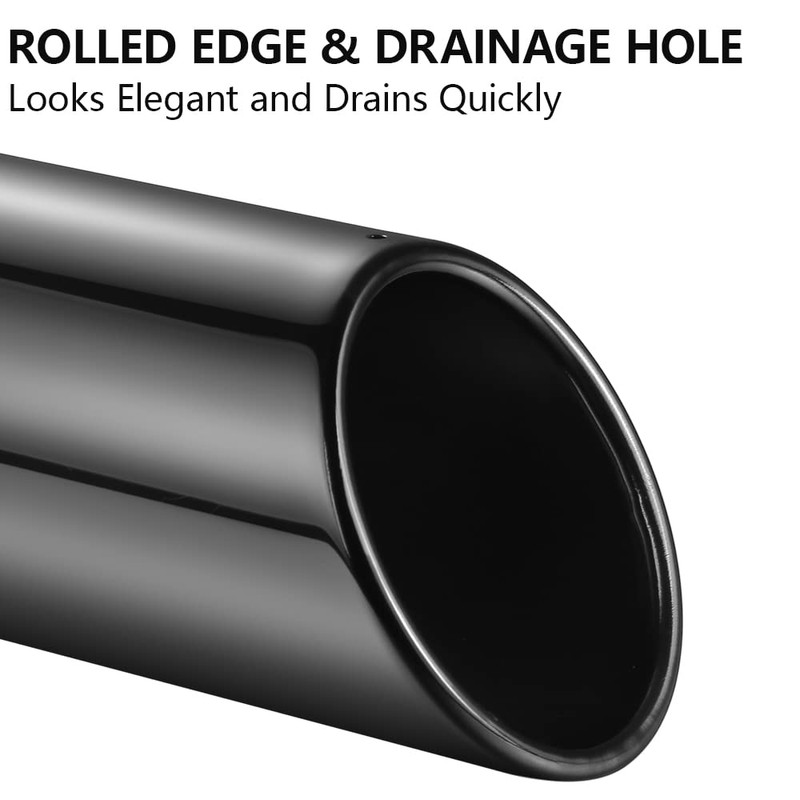 A-KARCK Black Chrome Exhaust Tips 3" Inlet, 3" Inlet 5"