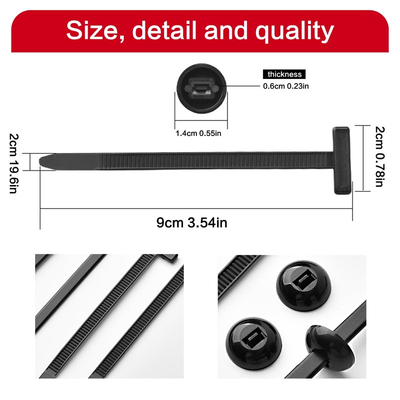 Nylon Universal Cable Tie Buckle, Heavy Duty Zip Ties (with