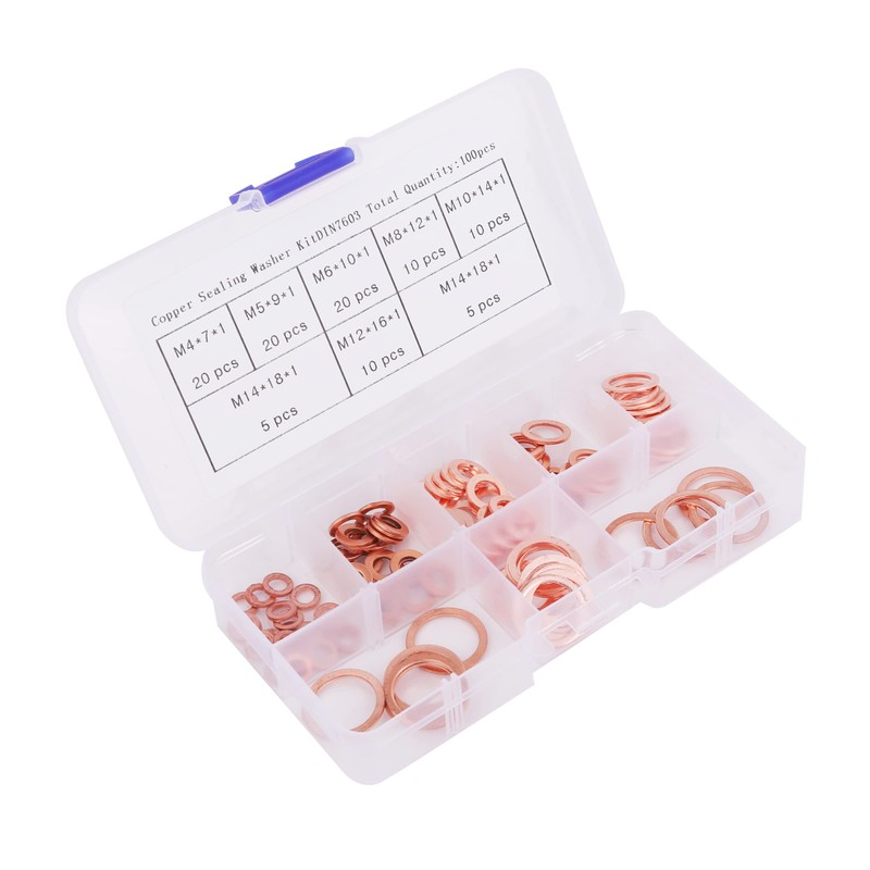 waves Copper Ring Crush Washer Gasket Set M4 M5 M6