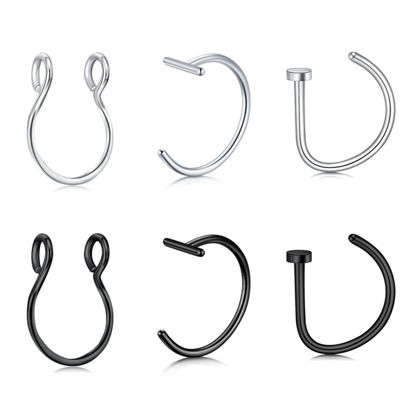 D.Bella Fake Nose Ring Fake Septum Fake Nose Rings Faux