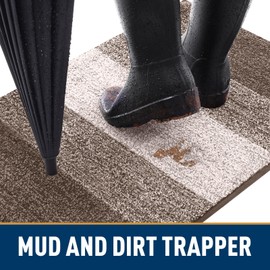 Smiry - Tapete para puerta de perro para patas fangosas, absorbe la humedad y la suciedad, tapete de entrada de perfil bajo con respaldo antideslizante, felpudo de entrada para interiores y exteriores