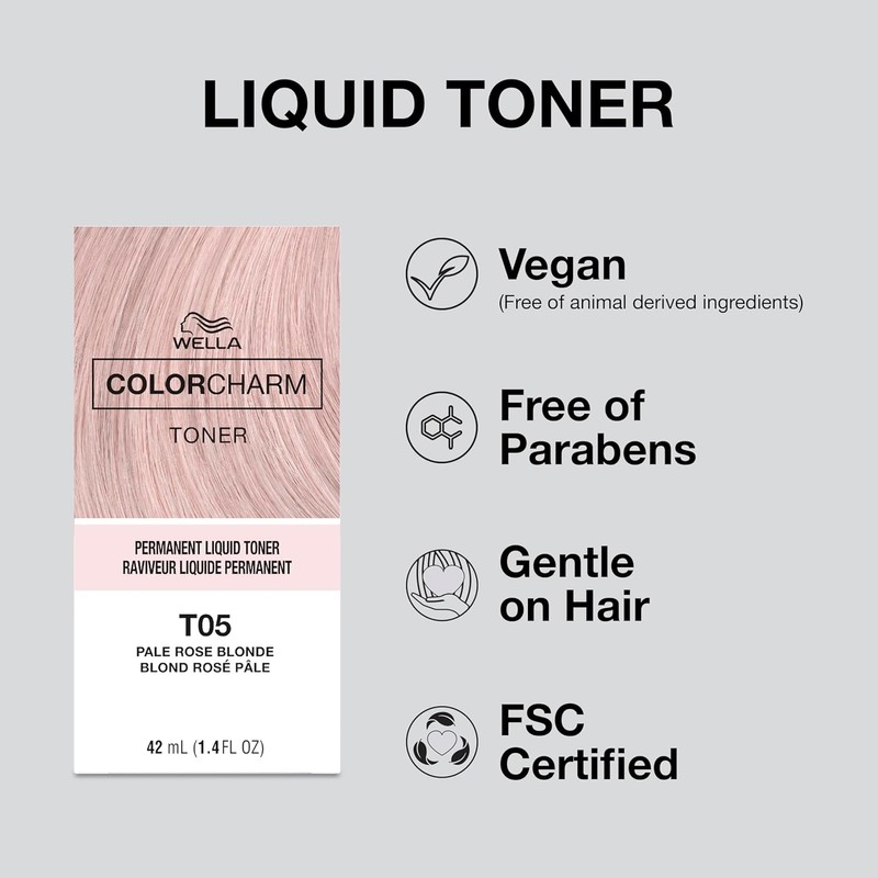Wella Color Charm Permanent Liquid Hair Toner T-14, Silver Lady,