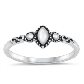 CloseoutWarehouse 925 Sterling Silver Marquise Bali Infinity Ring Size 7