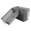 Cadineer 6 Packs Storage Basket with Handles, Plastic Grey Baskets,