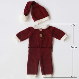 Zeroest Newborn Photography Prop Christmas Outfits Baby Photoshoot Props Elf Boy Girl Knit Costume Infant Photo Santa Claus Hat