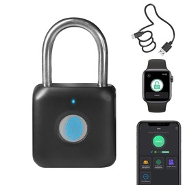 Fingerabdruck Vorhängeschloss Bluetooth Vorhängeschloss eLinkSmart Vorhängeschloss mit Fingerabdruck 1000-Nutzer der App für Fitnessstudio Schulschließfach Rucksack Gepäck Handys oder iOS Watch