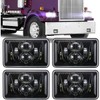 BICYACO 4 PCS DOT 4x6 Inch LED Headlights Rectangular Replacement