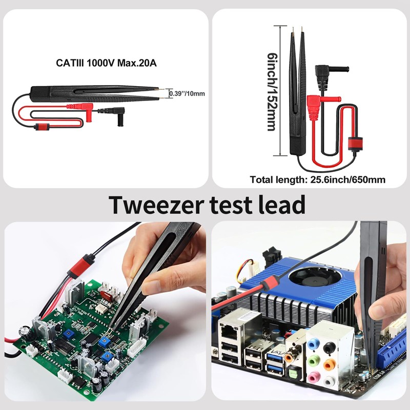 MAKEITPRO 28PCS Multimeter Test Leads Kit with 6 Pockets Roll