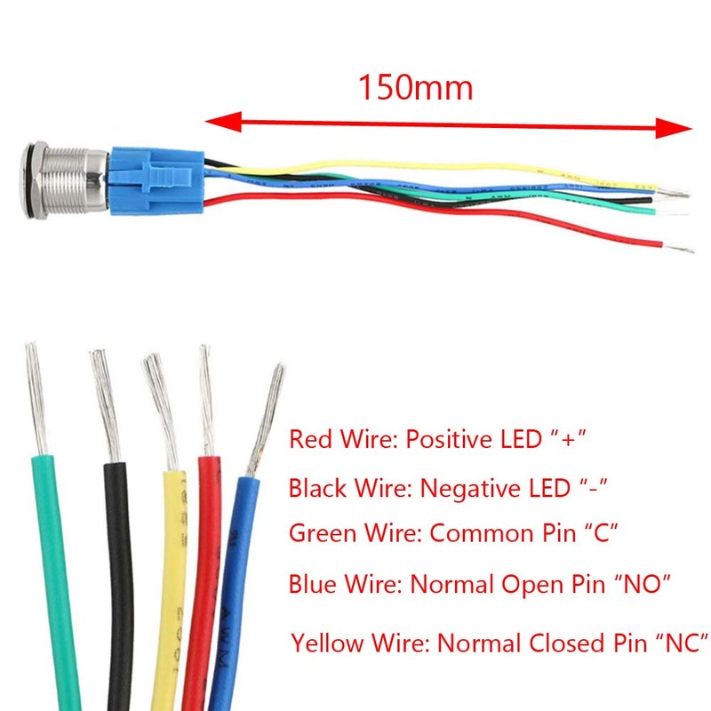 ESUPPORT 12V Car Vehicle Blue LED Light Main Beam Push