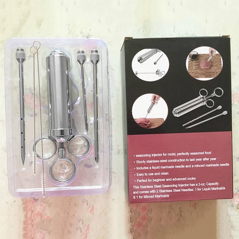 Meat Marinade Injector 304 Stainless Steel 3 Needles Sauce Seasoning