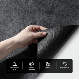 WELKIN Oil Spill Mat, Premium Absorbent Oil Pad Contains Liquids, Reusable, Washable, Durable, Waterproof, Protect Garage and Shop Floor from Spills, Drips, Splashes and Stains (36" x63")