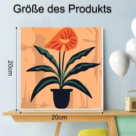 lxmydm Paint by Numbers Adult Flowers 12 Piece Set Digital Oil Painting with 3 Brush Sets Complete Set Polypropylene Paint Suitable for Anyone as a Gift 20 x 20