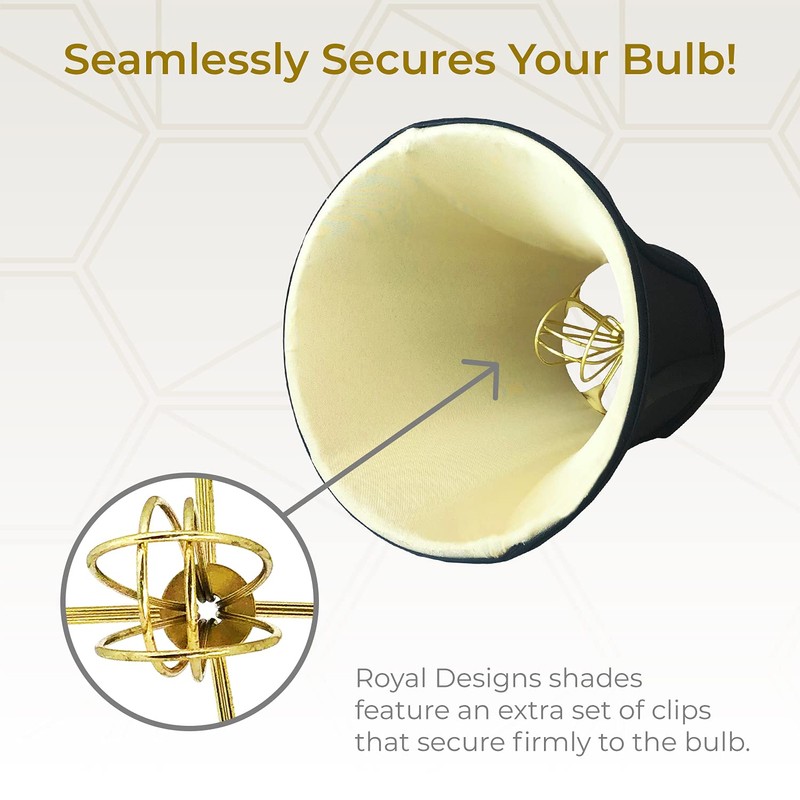 Royal Designs True Bell Lamp Shade, Black, 3.5 x 6