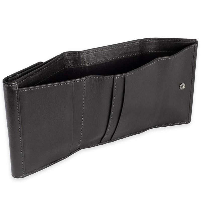 Branco 35250 Women's Small Wallet Genuine Leather Black, black, Classic