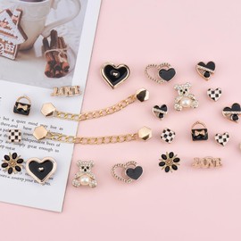 Encantos de zapatos brillantes para decoración de zapatos con cadenas brillantes, accesorios de zapatos de moda, cadenas de zapatos para mujeres, dijes de zapatos de flores para niñas, zapatos de