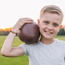 BAYLAY Football Gifts - 14K Whited Gold Plated Football Bracelets Football Gifts Adjustable Football Charm Bracelet Football Gifts for Team Lovers