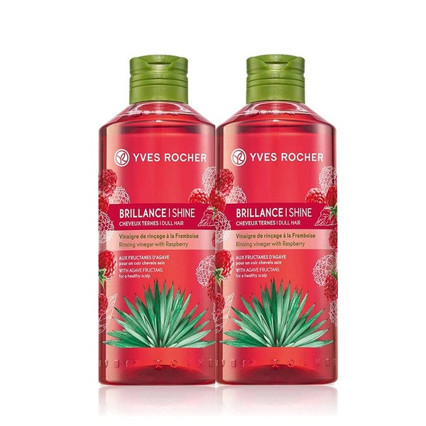 Yves Rocher Raspberry Shine Hair Vinegar, Large Capacity, 13.5 fl oz (400 ml) x 2 Set