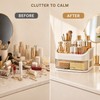 2-Layer Cosmetic Storage Box with Transparent Drawer