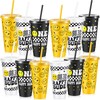 Uiifan 12 Pcs One Happy Dude Plastic Cups with Lid