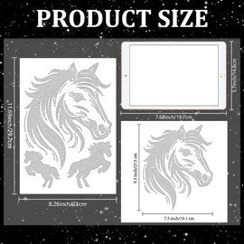 MAYJOYDIY Pferdekopf Strass Aufbügler Fohlen Pony Wärmeübertragungsaufkleber Mähne Hotfix Strass Transfers Bauernhoftier Diamant Aufbügler Für Hemden Taschen Hüte Jacken Jeans DIY Bastelarbeiten