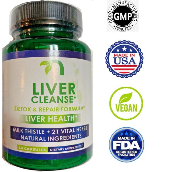 Liver Support 60Ct, Cleanse, Detox & Repair Formula 22 Ingredients Including NAC