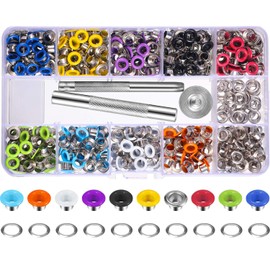 400 Sets 3/16 Inch Multi-Color Grommets Kit Metal Eyelets with Installation Tools and Instructor in Clear Box