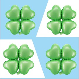 BoningNEW 4 Pcs Clover Balloons Fruit Green Four Leaf Clover Mylar Foil Balloons for St Patricks Day Shamrock Foil Balloons Lrish Festival Birthday Party Baby Shower Party Decorations Supplies