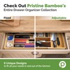 Pristine Bamboo Silverware Organizer - Expandable Kitchen Drawer Organizer -