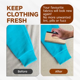 Rexzono Beechwood Cashmere Comb, Wooden Fabric Shaver, Portable Depiller Tool for Sweaters, Wool, Knits, Scarves, and Clothing, Removes Fuzz, Bobbles, and Pills