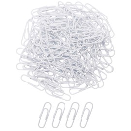 Tupalizy 28mm Small Vinyl Coated Paper Clips Bookmarks Smooth Decorative Memo Note Office Clips for Document Organizing Classifying Professional Work Home Classroom School Supplies, 180PCS (White)