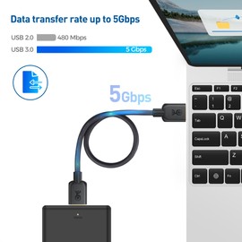 Cable Matters Long USB 3.0 Cable 15ft, USB to USB Cable/USB A to USB A Cable/Male to Male USB Cord/Double USB Cord in Black