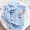MLMC 8 Pack Blue Cloth Napkins Rustic Washable Cotton Linen