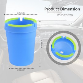 Smokeless Ashtray,Portable Car Ashtrays for Cup Holder Smell Proof,Multifunctional Ashtray with Lid Smell Proof for Ccar Truck SUV Keep Car Interior Accessories Tidy (Blue)