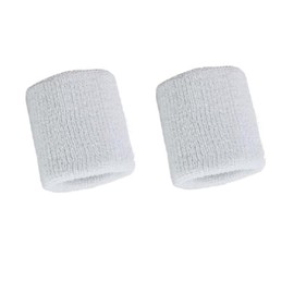 Kagogo 3 Inch Cotton Sports Wristband/Sweatband for Basketball Tennis and Other Sports, Price/Pair (White)